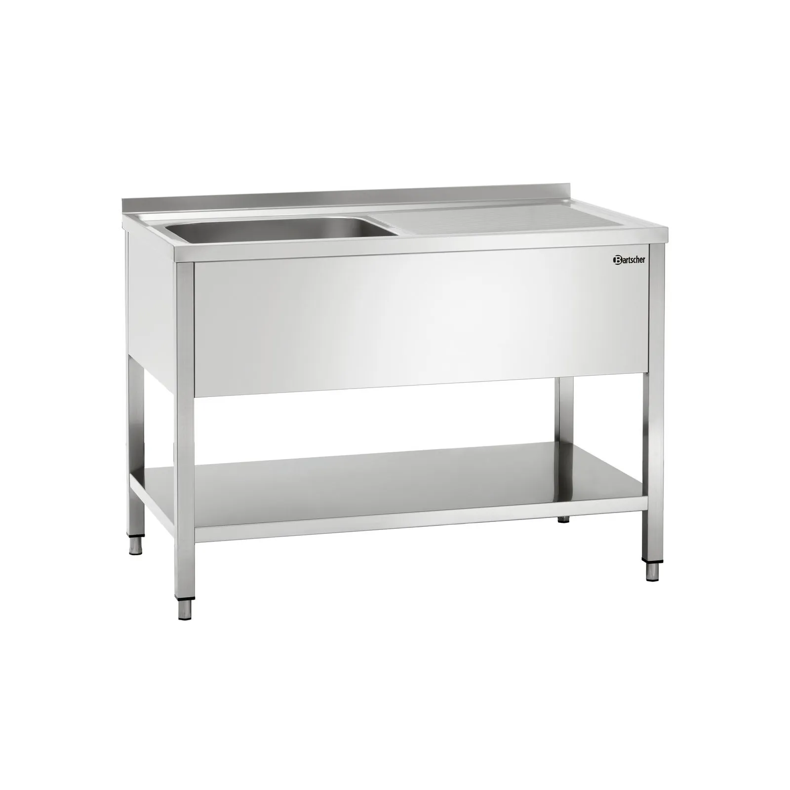 Bartscher 306320 Spüle 700 B1200 Becken LI, Spülbecken, Küchenschrank, Stahltisch, Spülbeckenunterschrank, Edelstahl