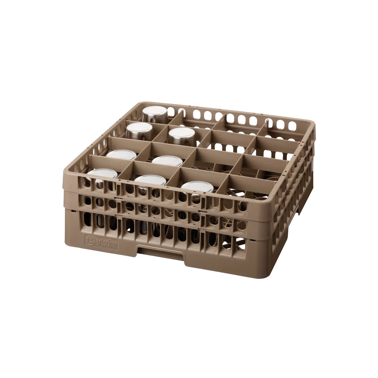 Bartscher 5319 Gläserkorb 16 Fächer mit Gläsern, Geschirrkorb, Spülkorb, Korbspender, Klapperkorb, Küche