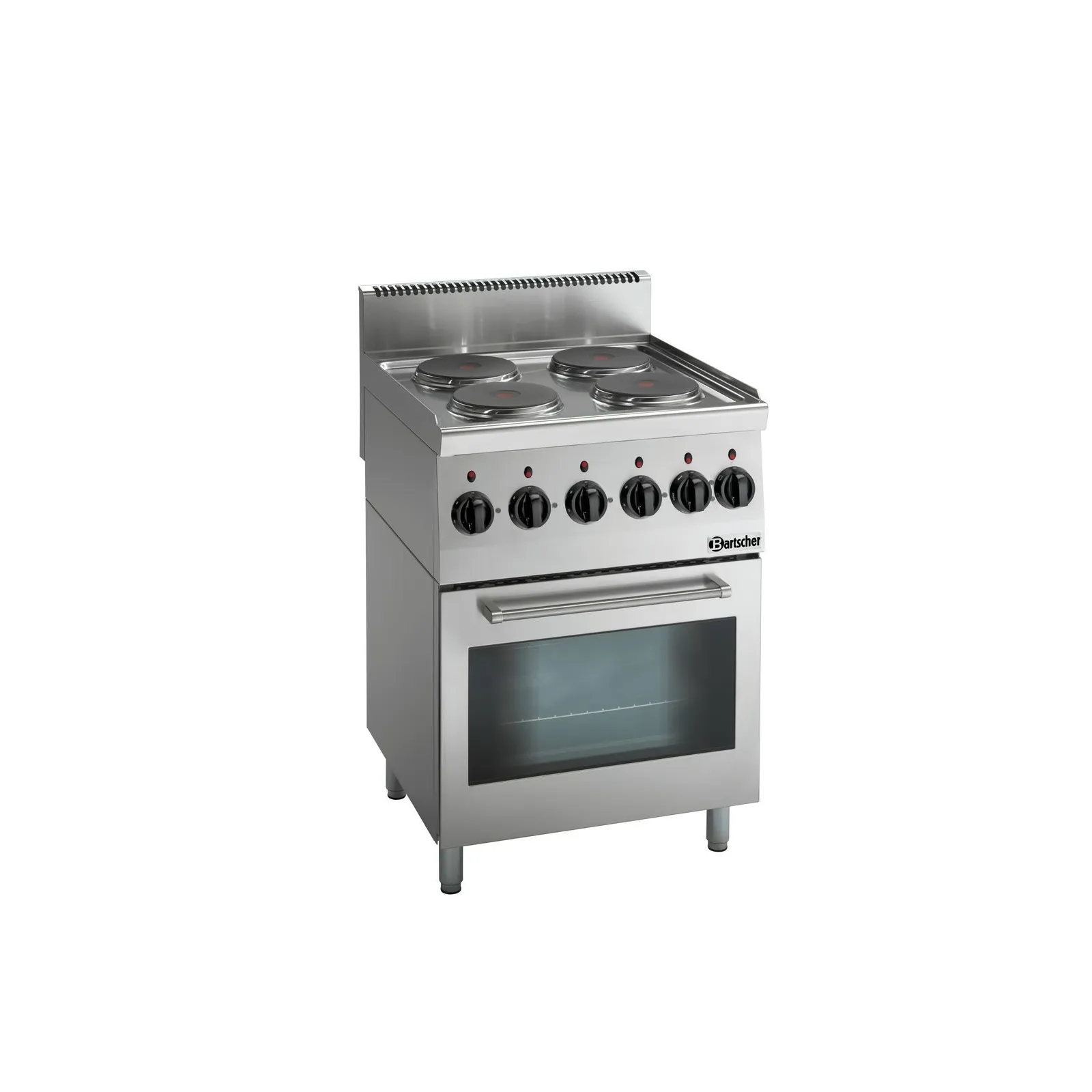 Bartscher 131764 Elektroherd 600 B600 4PL EB, elektroherd, 4-flammen, stahl, oven, backofen