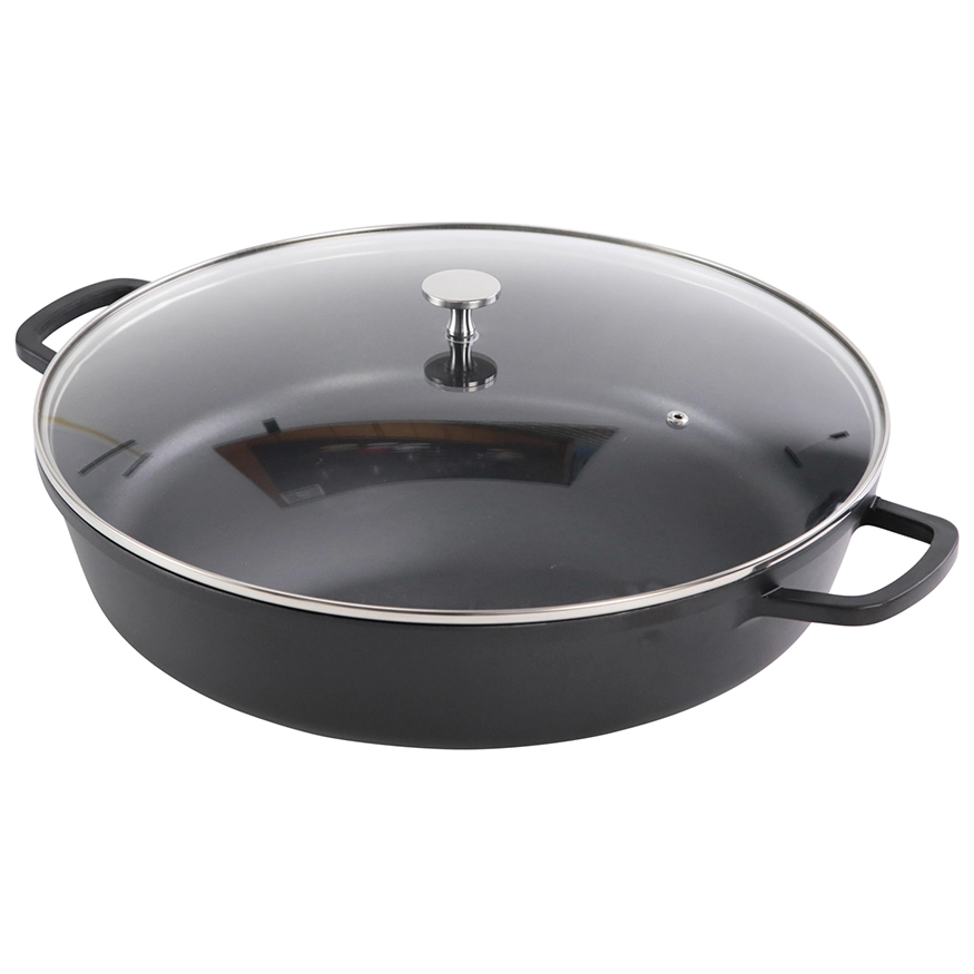 Contacto AluChef Pfanne rund Knopfgriff aus Edelstahl schwarz 6983407