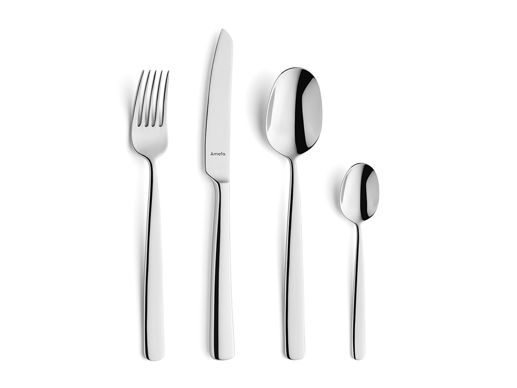 Amefa Serie Tokyo, Ansicht Messer Gabel Löffel Kaffeelöffel