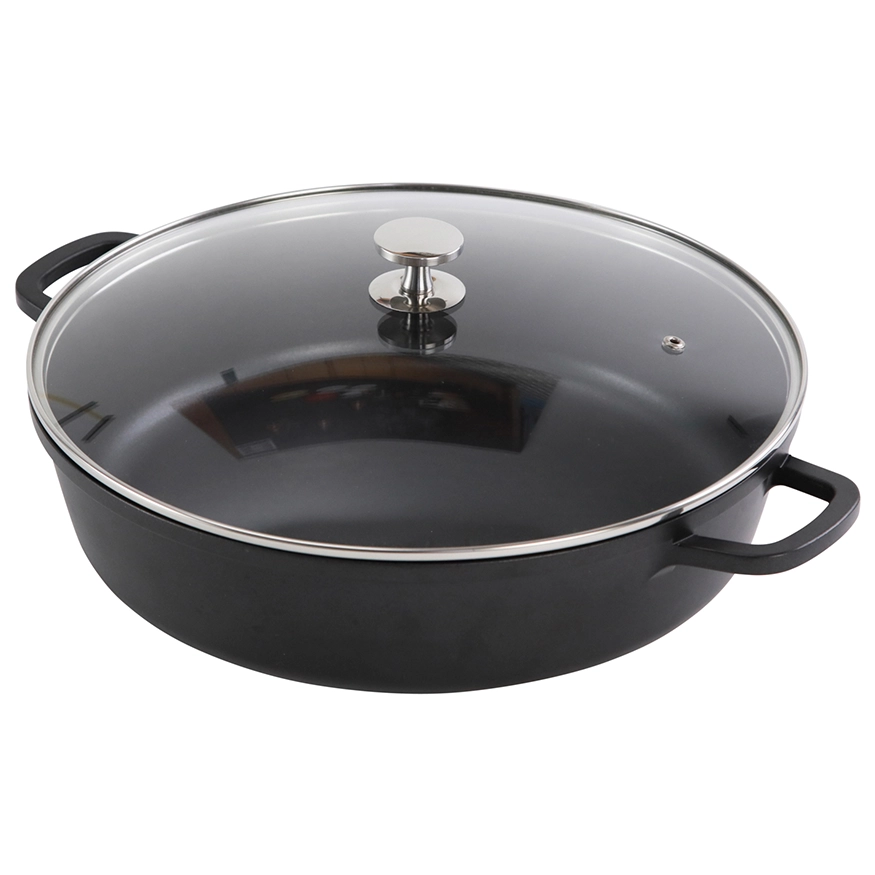 Contacto AluChef Pfanne rund Knopfgriff aus Edelstahl schwarz 6983327