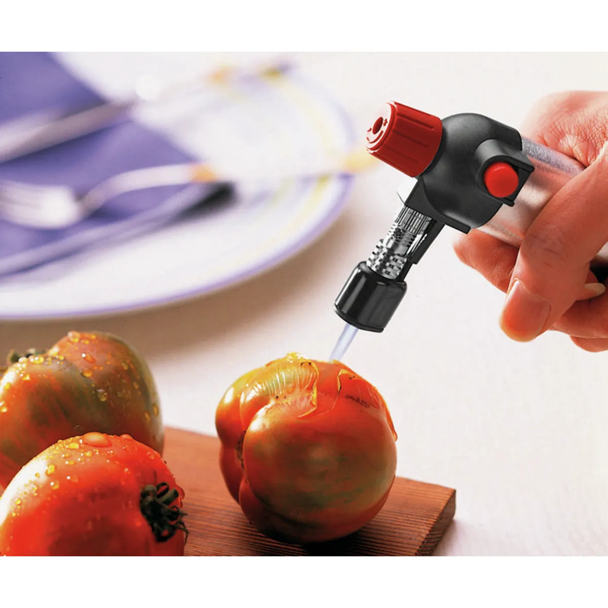Bartscher A555302 Flambiergerät Ansicht in Benutzung Tomaten