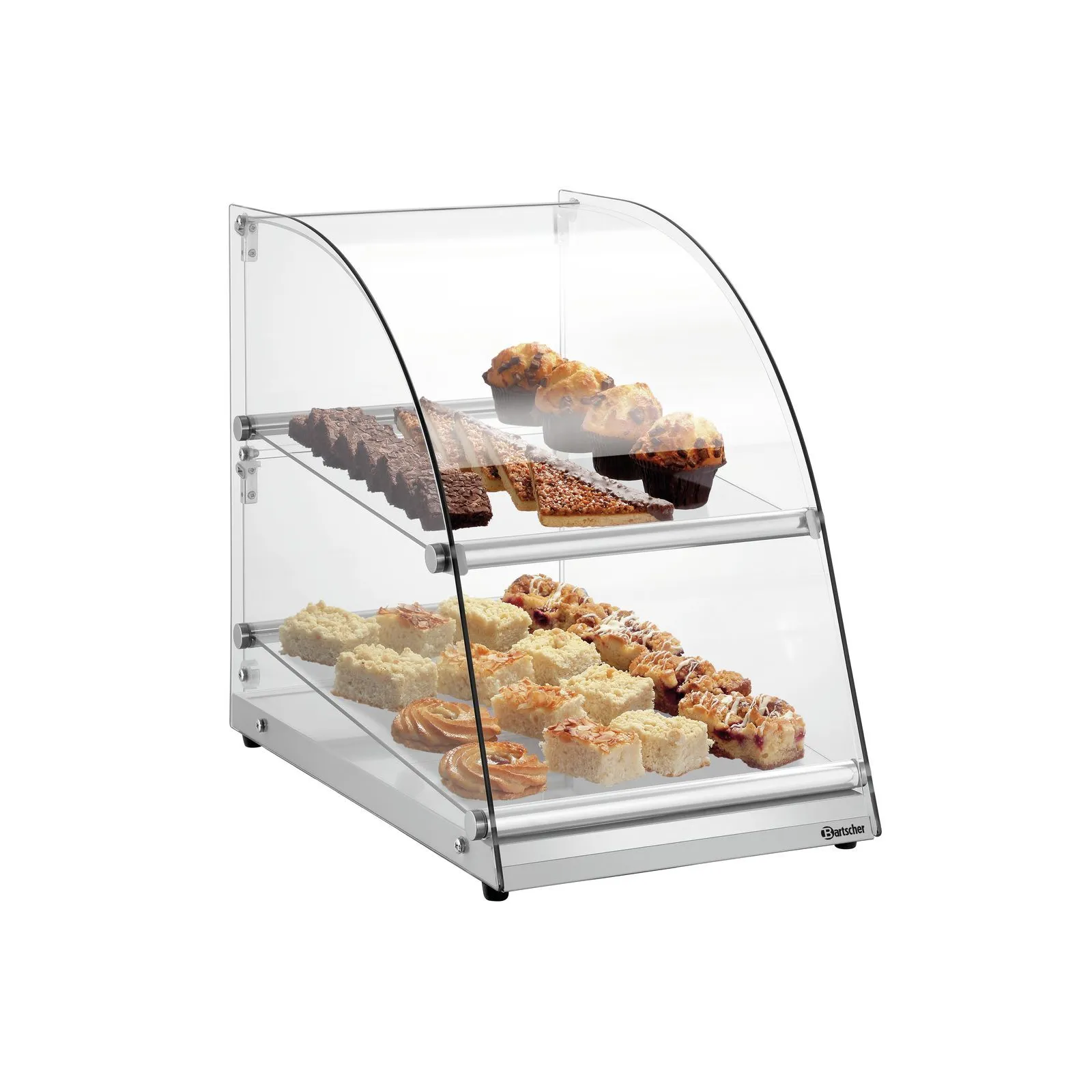 Bartscher 700355 Buffetvitrine 70L Ansicht Komplett mit Essen, Auslage”,“Verkaufsdisplay”,“Backwarendisplay”,“Glaskassette”,“Thekenvitrine