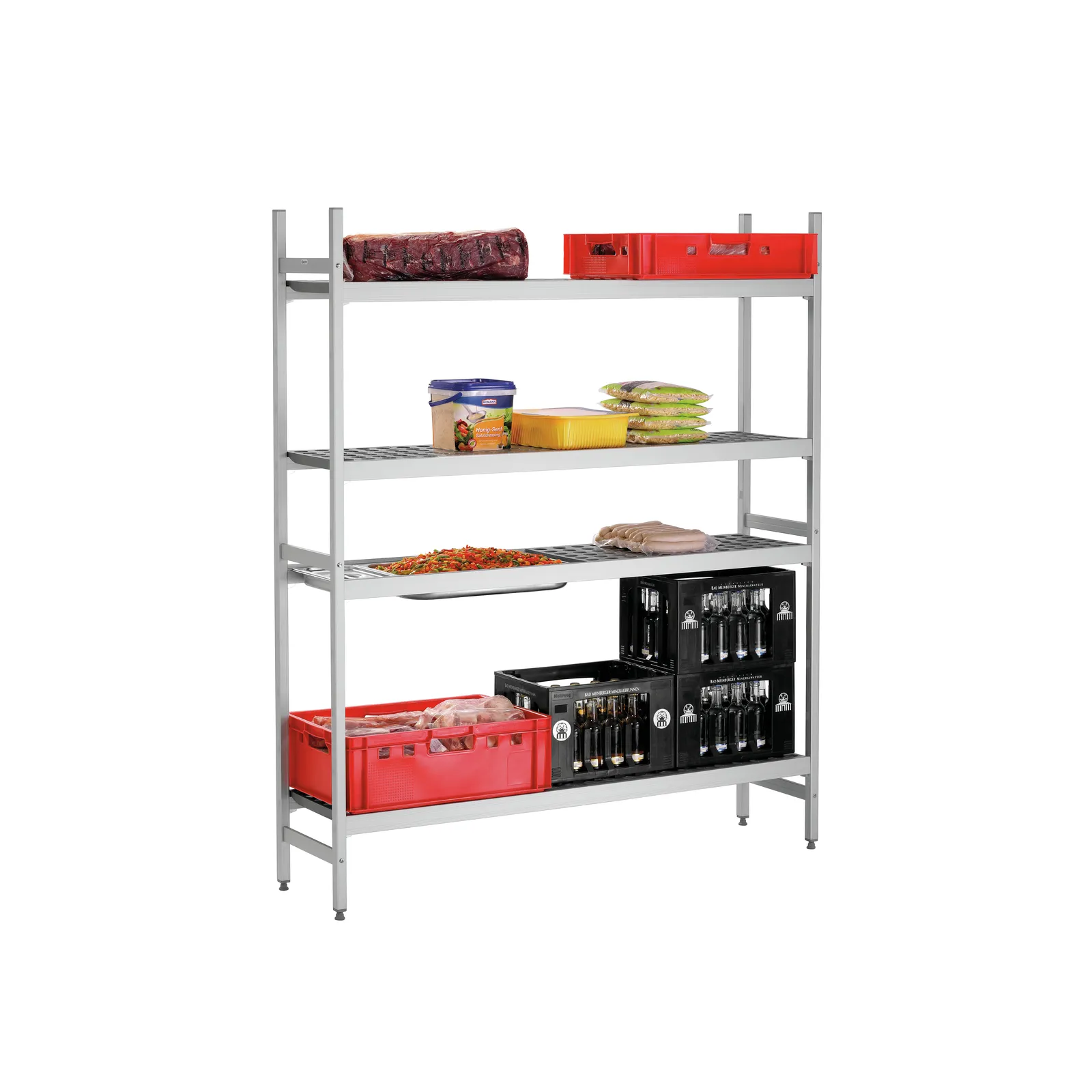 Bartscher 603152 Regalsystem Kit 3 B1500 Ansicht Komplett gefüllt
