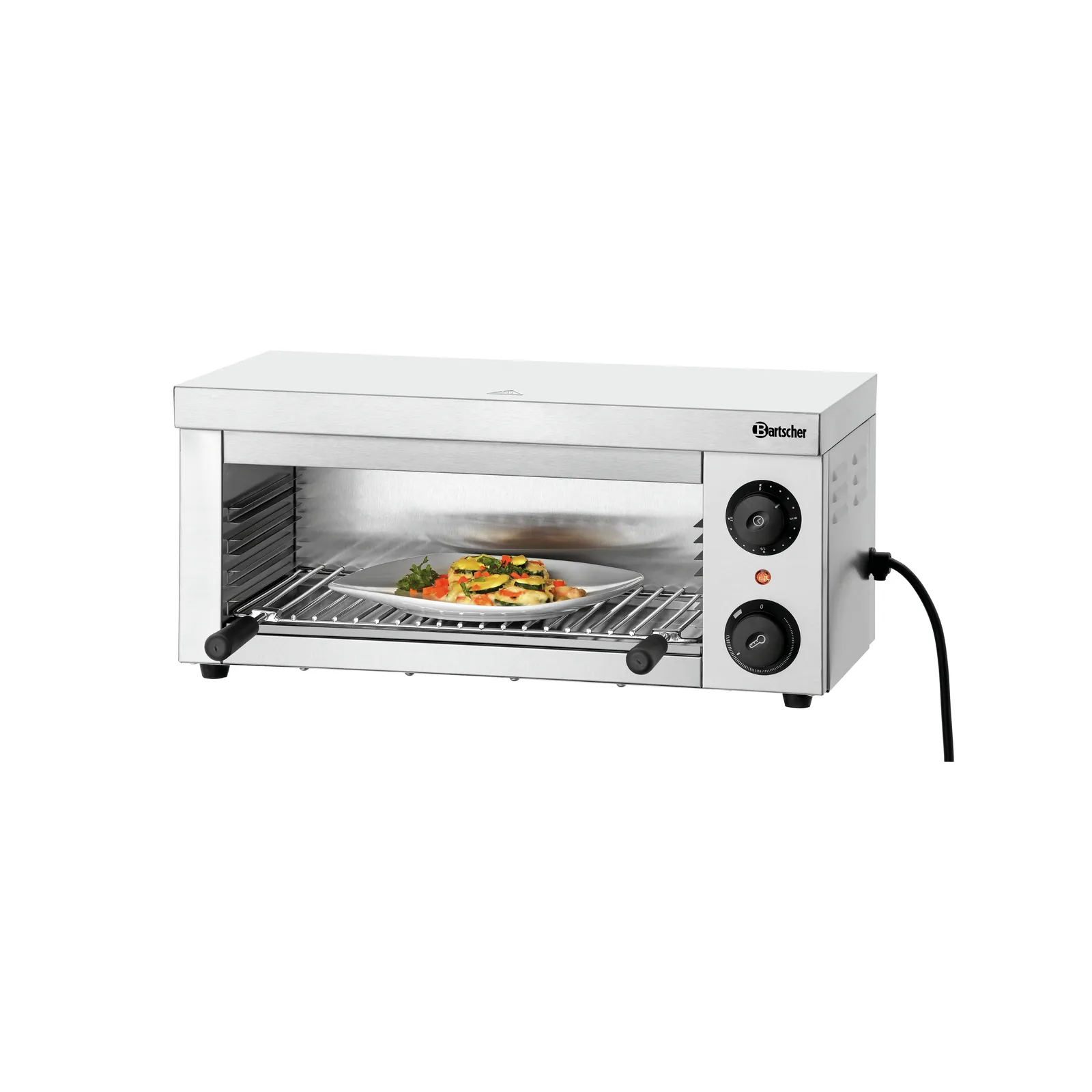 Bartscher A1515002 Salamander Ansicht Komplett mit Essen gedreht