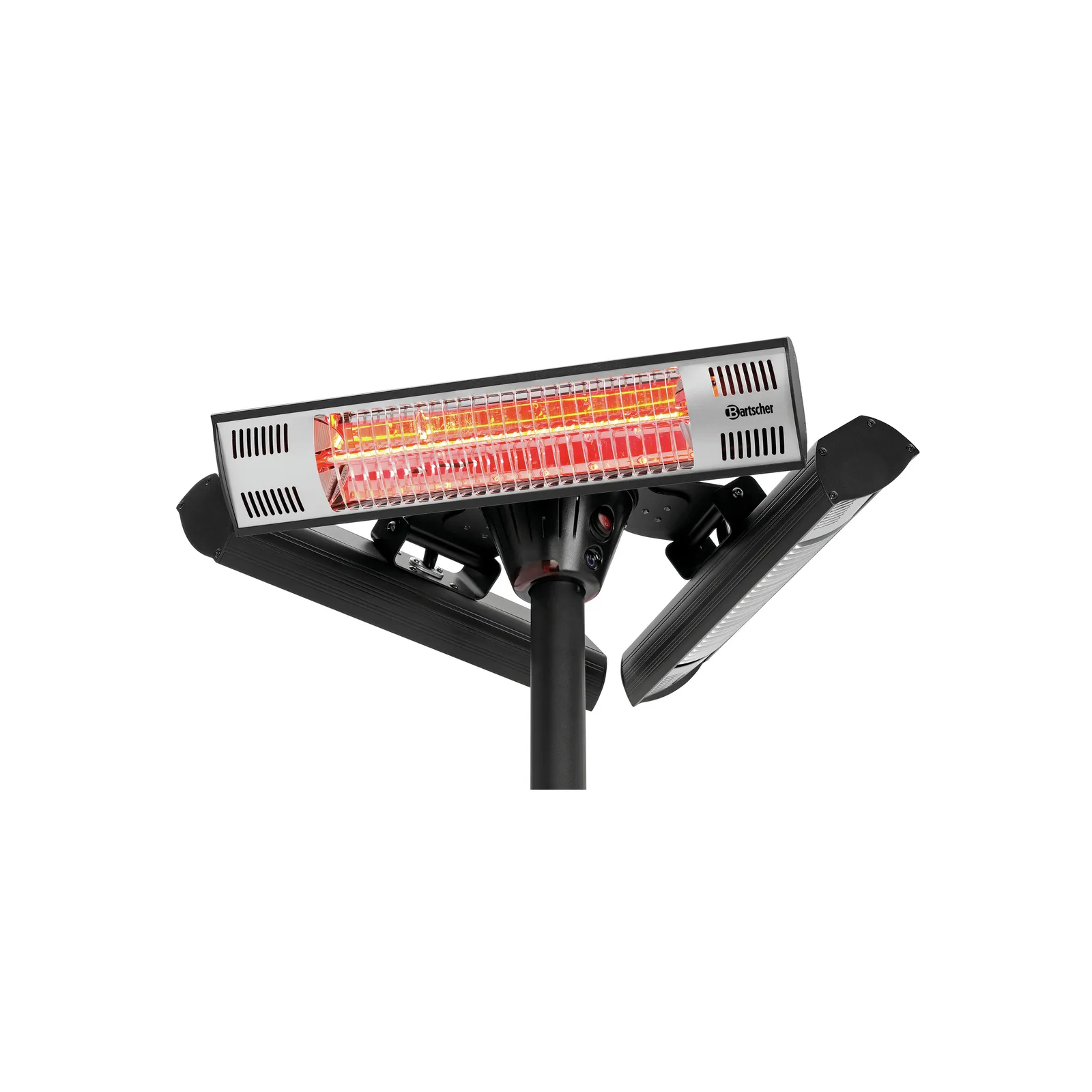 Bartscher 825223 Heizstrahler ST3000 3-E360 Ansicht Strahler an, Straßenlampe, Infrarot-Heizstrahler, Heizstrahler, Außenbeleuchtung, Halogenheizlampe