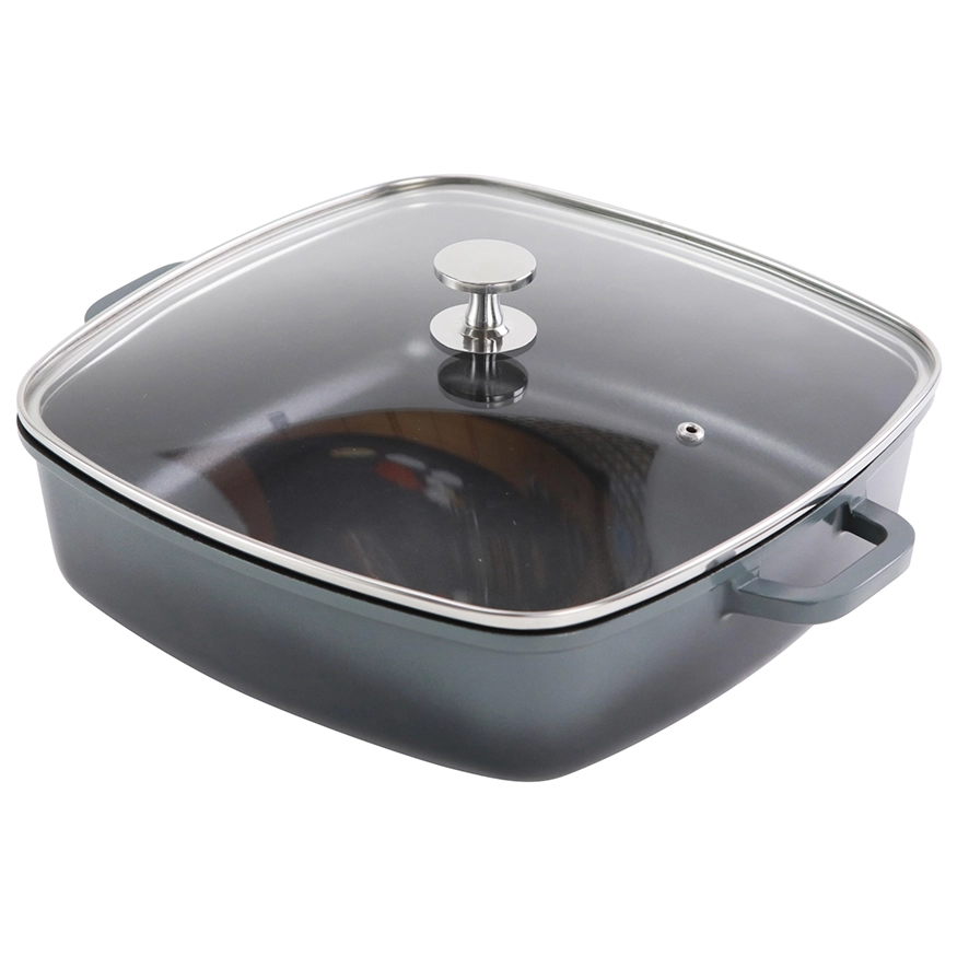 Contacto AluChef Pfanne quadratisch Knopfgriff aus Edelstahl grau 6984285