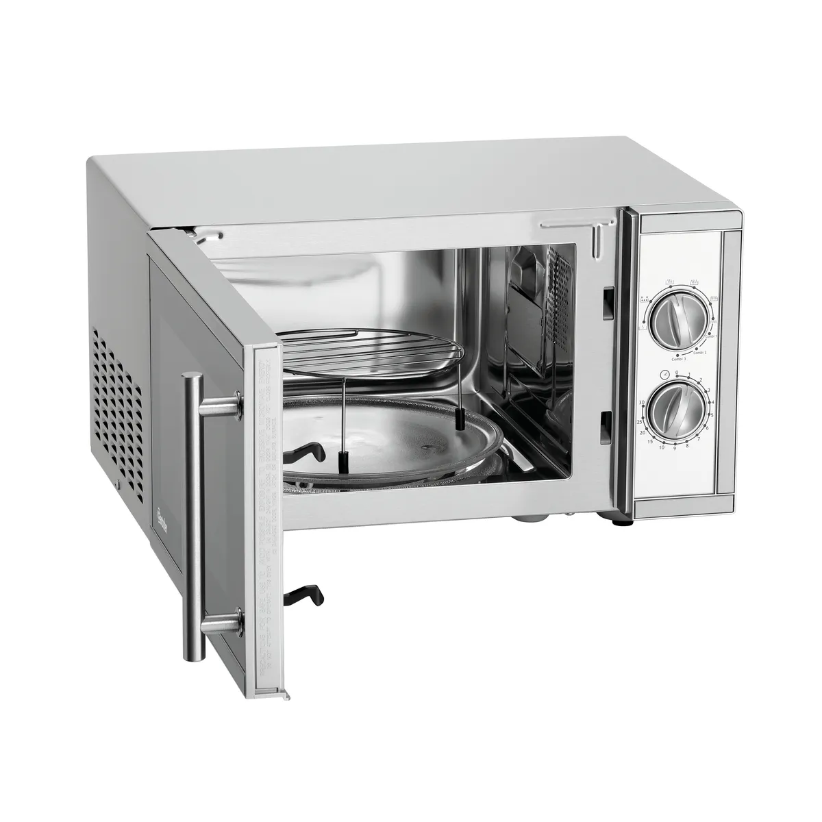 Bartscher 610856 Mikrowelle Blick in die geöffnete Mikrowelle in der das Grillrost steht