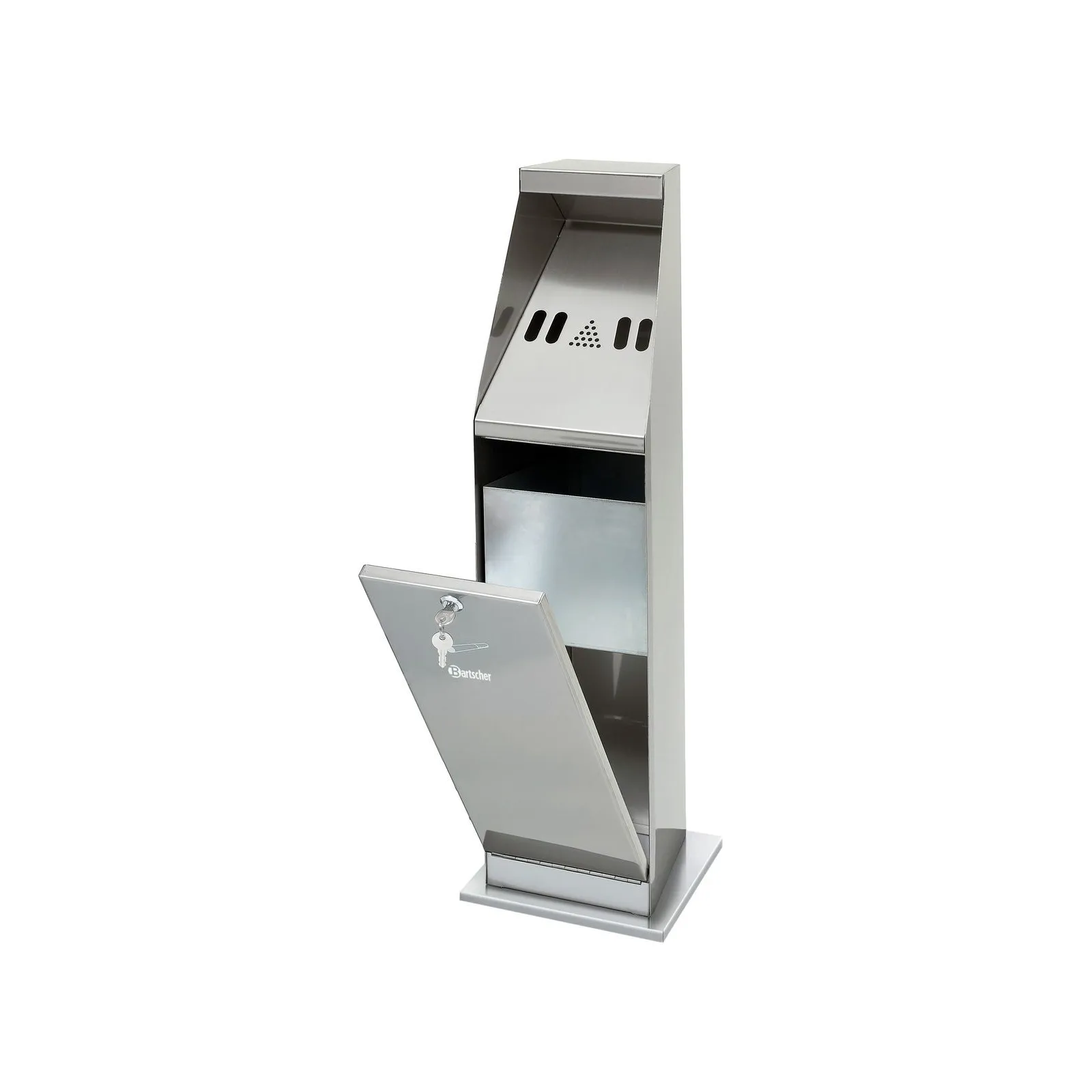 Bartscher 860002 Standascher Ansicht Komplett offen, stehende schrank, metall, stahl, laufschlosser, briefkastenschlitz