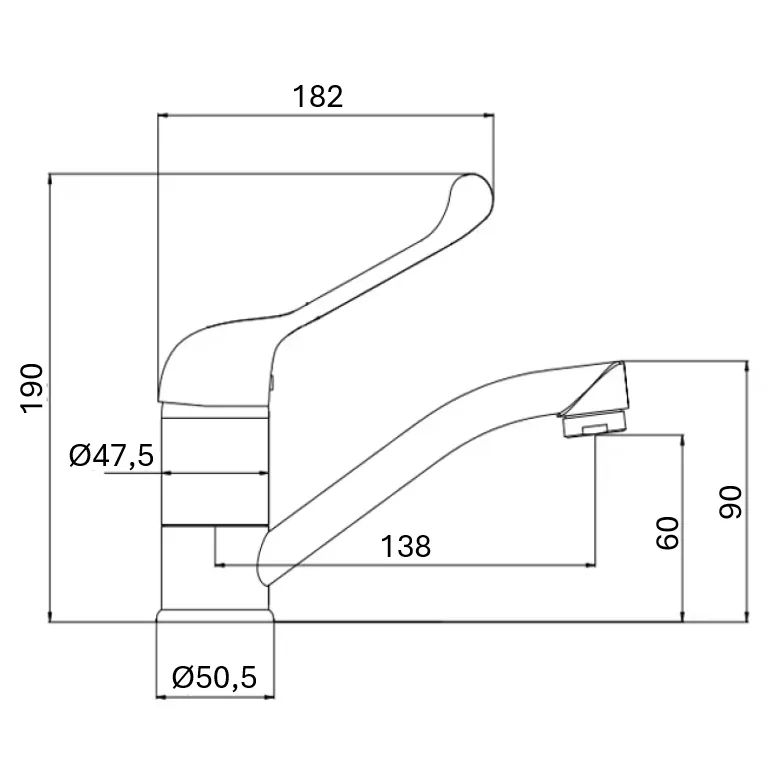 Echtermann 201-105/140-060/02 Einhebel-Einlachbatterie Zeichnung, küchenarmatur, spültischarmatur, einhebelarmatur, moderner wasserhahn, gebürsteter metallarmatur