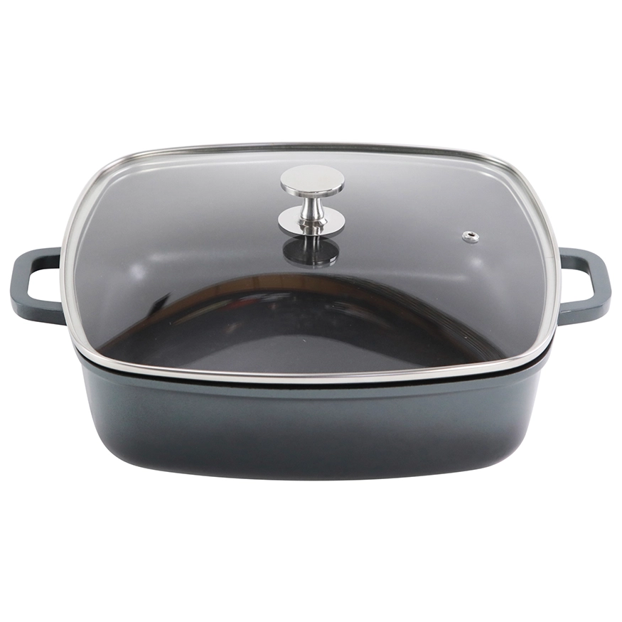 Contacto AluChef Pfanne quadratisch Knopfgriff aus Edelstahl grau 6984285