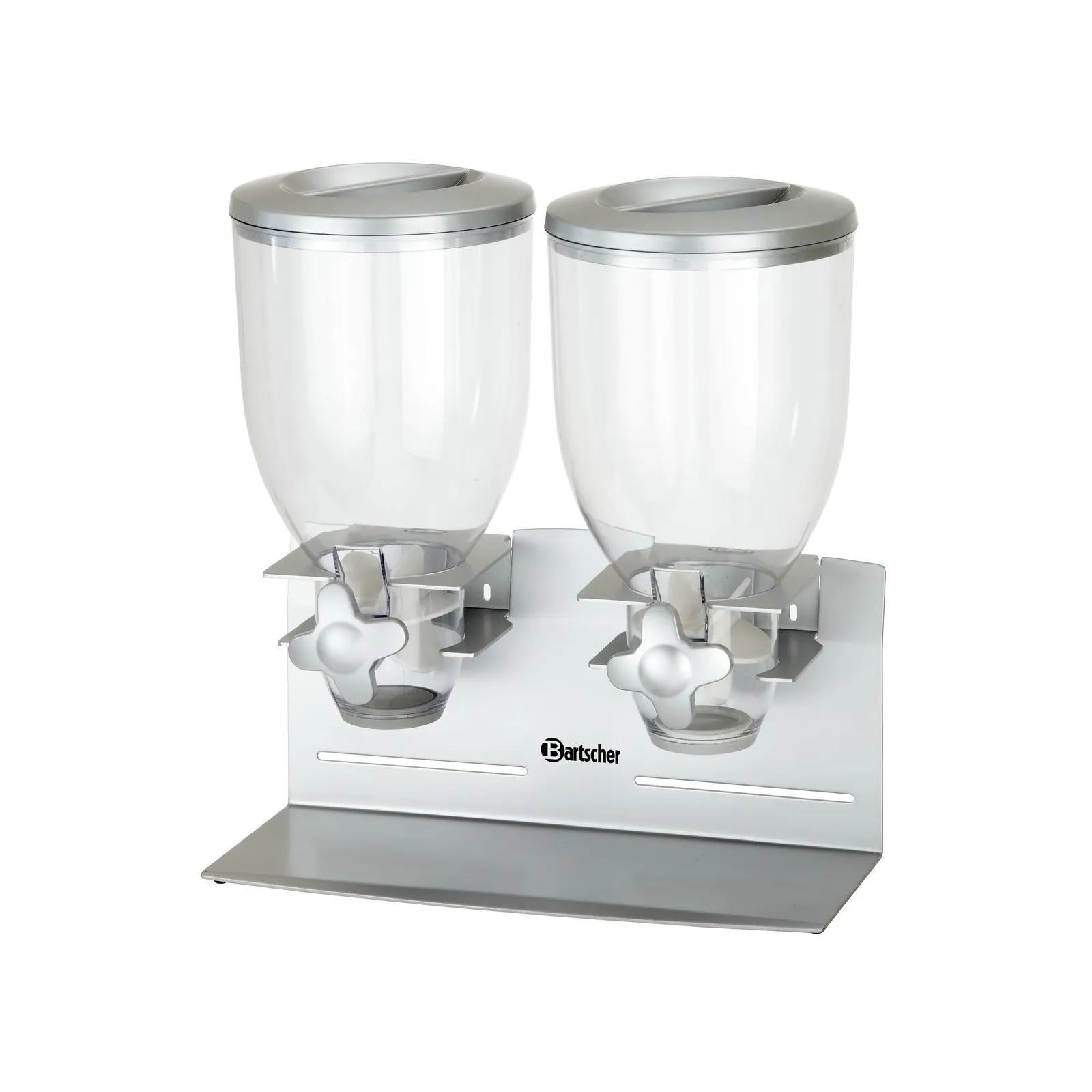 Bartscher 500378 Cerealienspender 2-fach Ansicht Komplett leer, Kaffeewürfel?, Kaffeemark?, Getränkespender, Doppelspender, Schnellspender