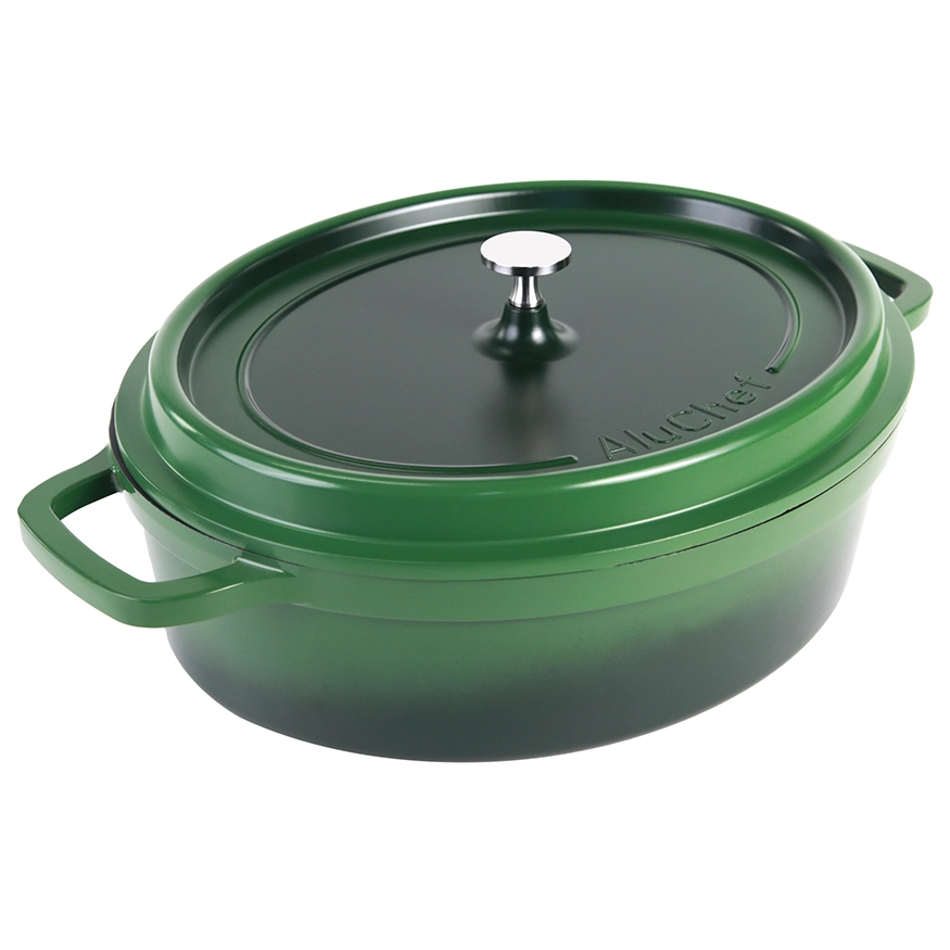 Contacto AluChef Kasserolle Aluminiumgussdruck Knopfgriff aus Edelstahl oval grün 6981356