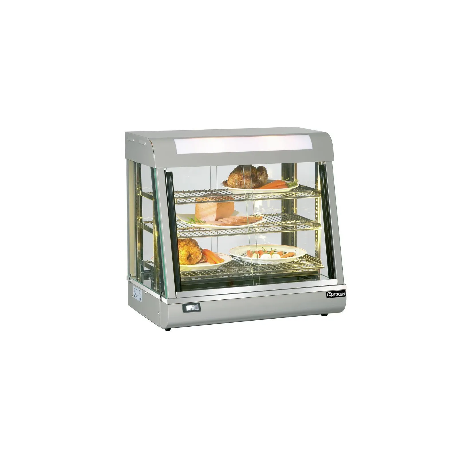 Bartscher 306053 Heiße Theke Bartscher Deli I Ansicht Komplett, mit Essen, Display case, Sushi case, Food warmer, Stainless steel, Glass cabinet