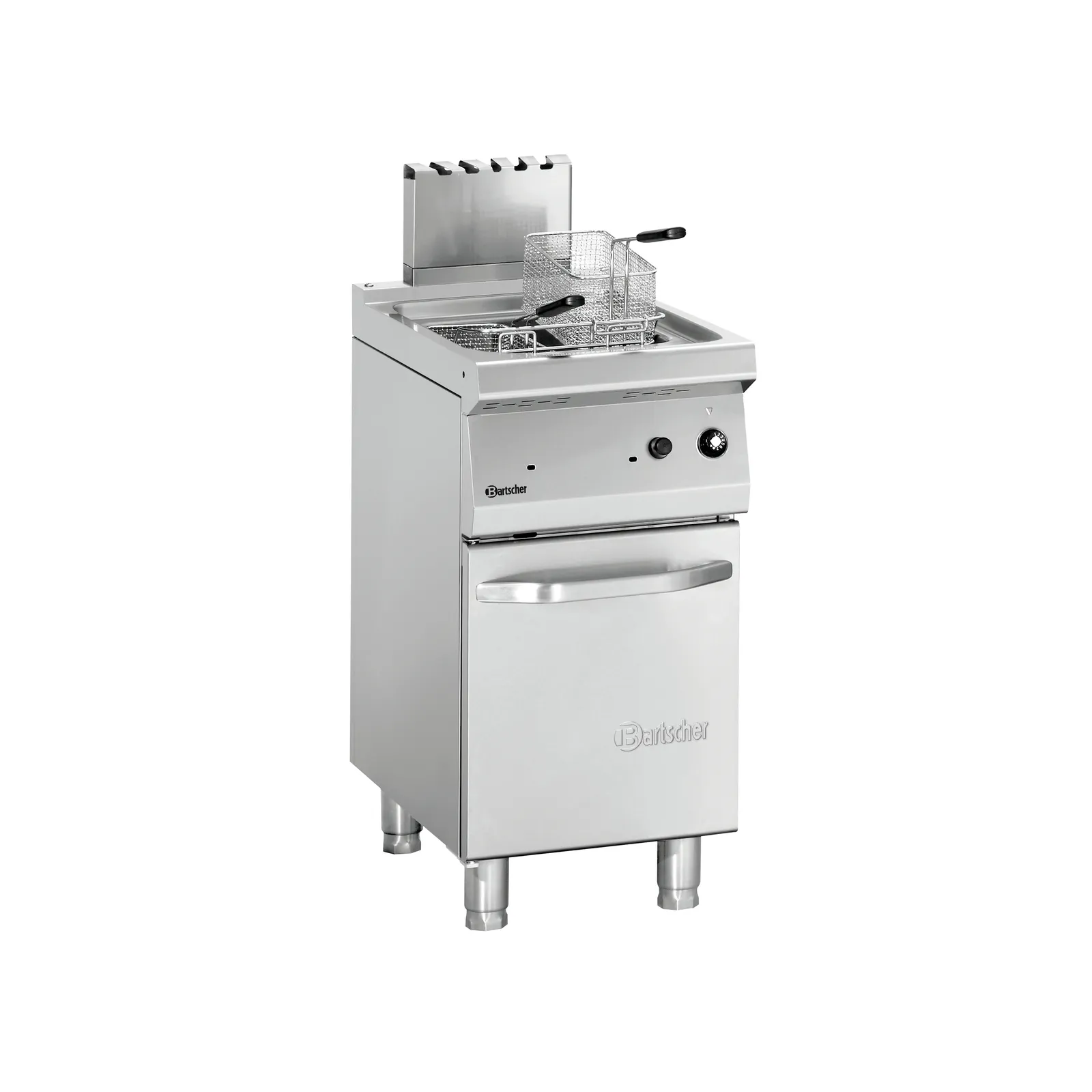 Bartscher 2859171 Fritteuse Gas 700 B400 15L, Gewerbe Fritteuse, Gasfritteuse, 230V, Edelstahl, Fritteuse mit Korb