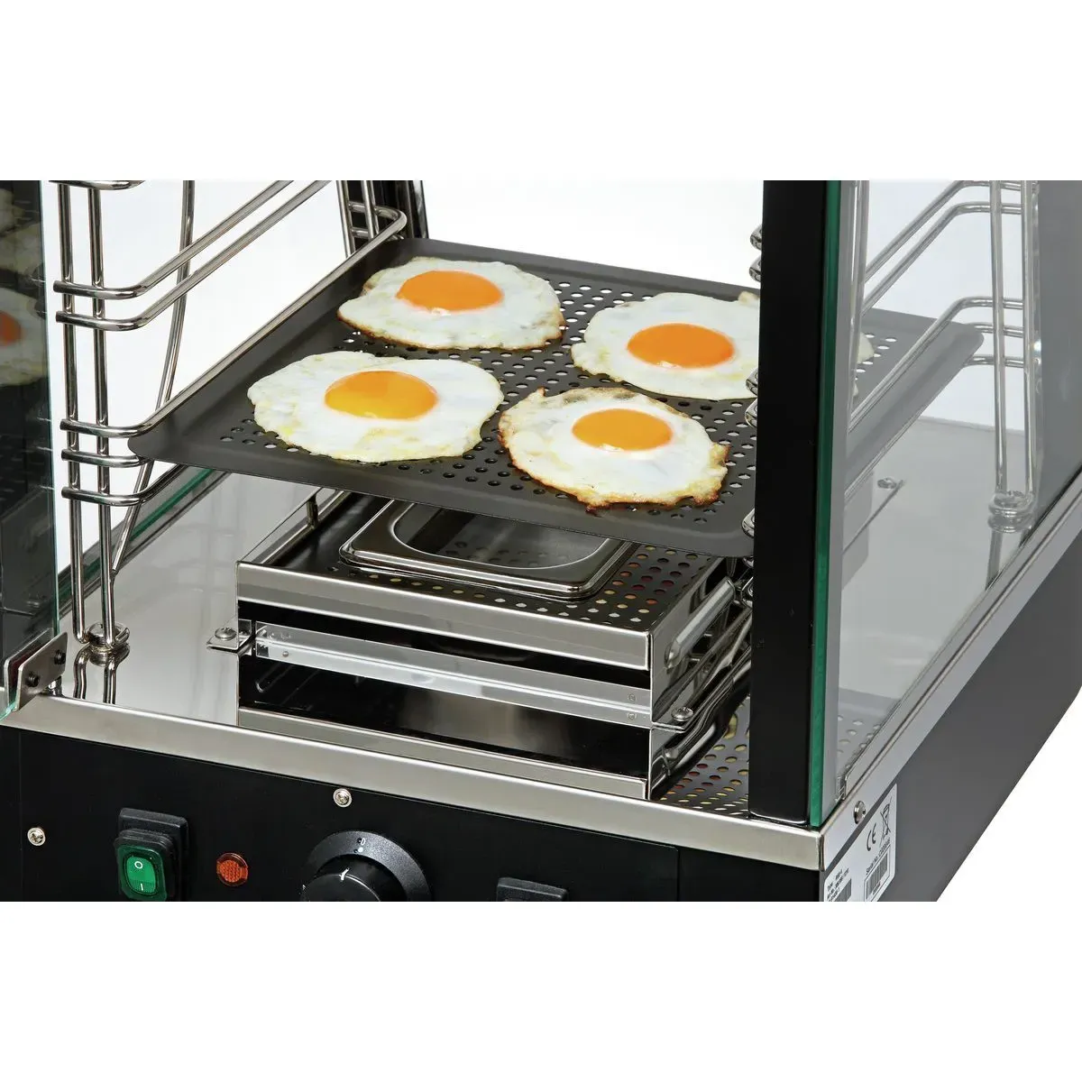 Bartscher 306057 Heiße Theke Bartscher DeliCompact Nahansicht Grillrost mit Spiegeleiern