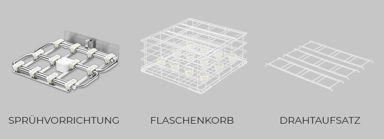 Hobart Flaschenspuelsytem Korbuebersicht Flaschenspuelen