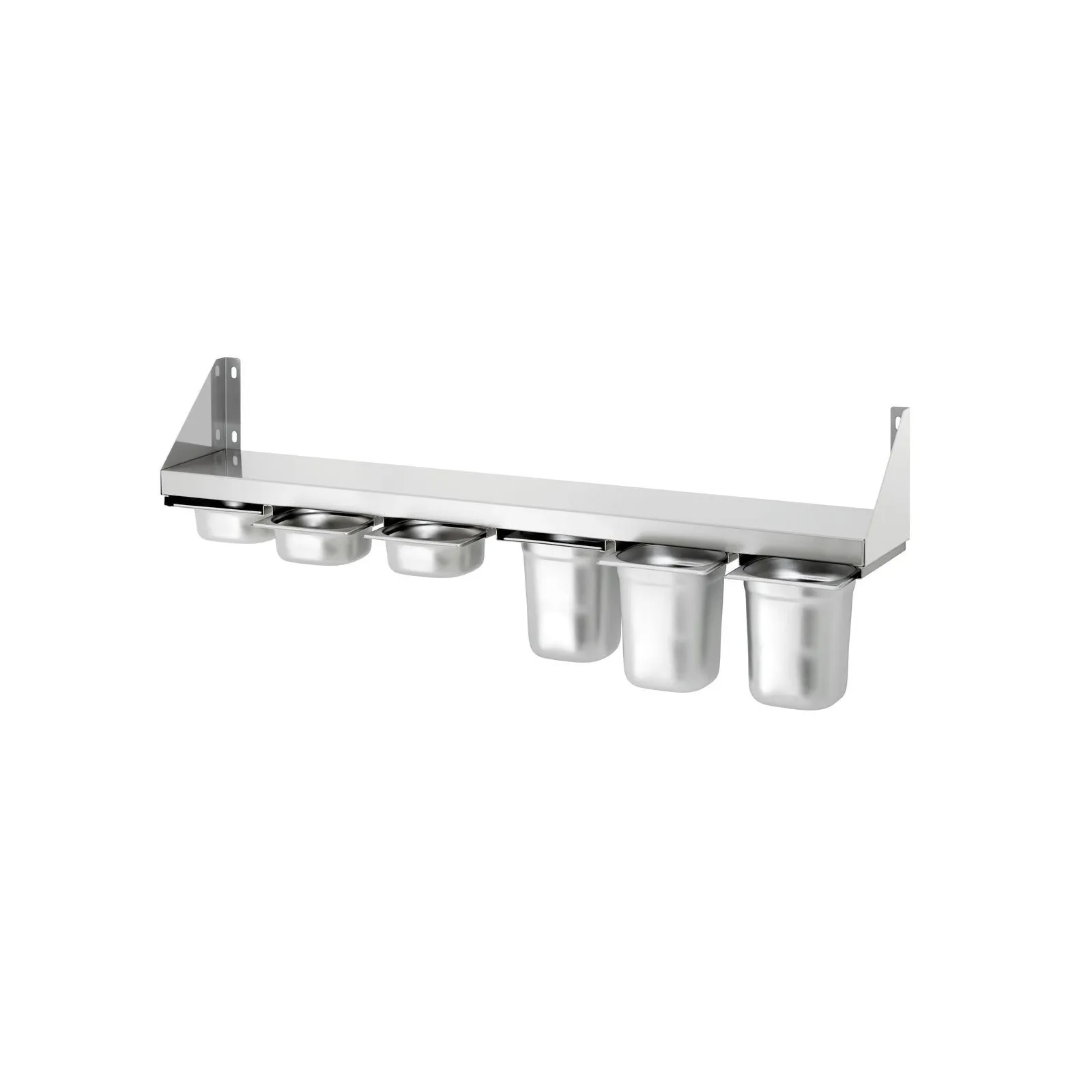 Bartscher 389120 Gewürzbord 6x1/6GN, Halterung, Aufhängesystem, Spenderhalter-Set, Edelstahl, Halterungssatz