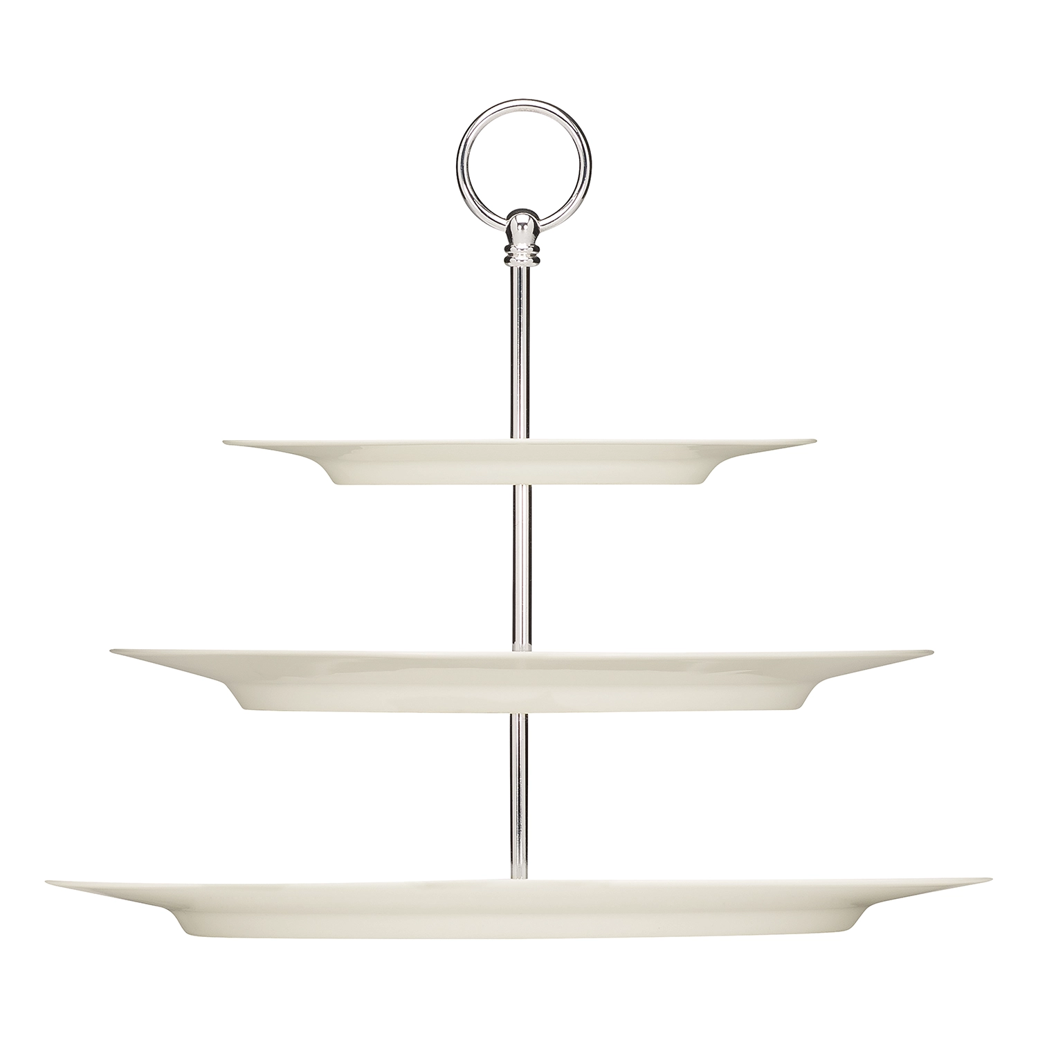 Bauscher Purity Etagere 3fach Platten oval Fahne 6697303 seitlich