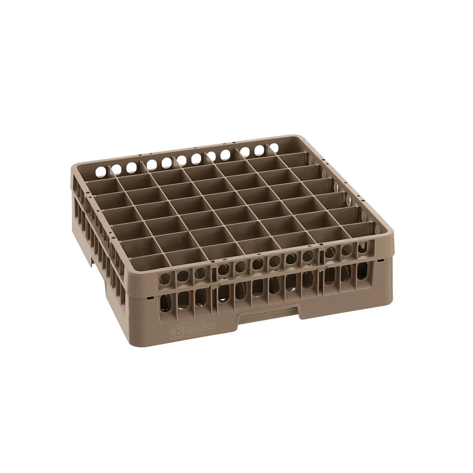 Bartscher 5351 Gläserkorb 49 Fächer, Klappkorb, Schale, Material: Kunststoff, brown, Rasterkante