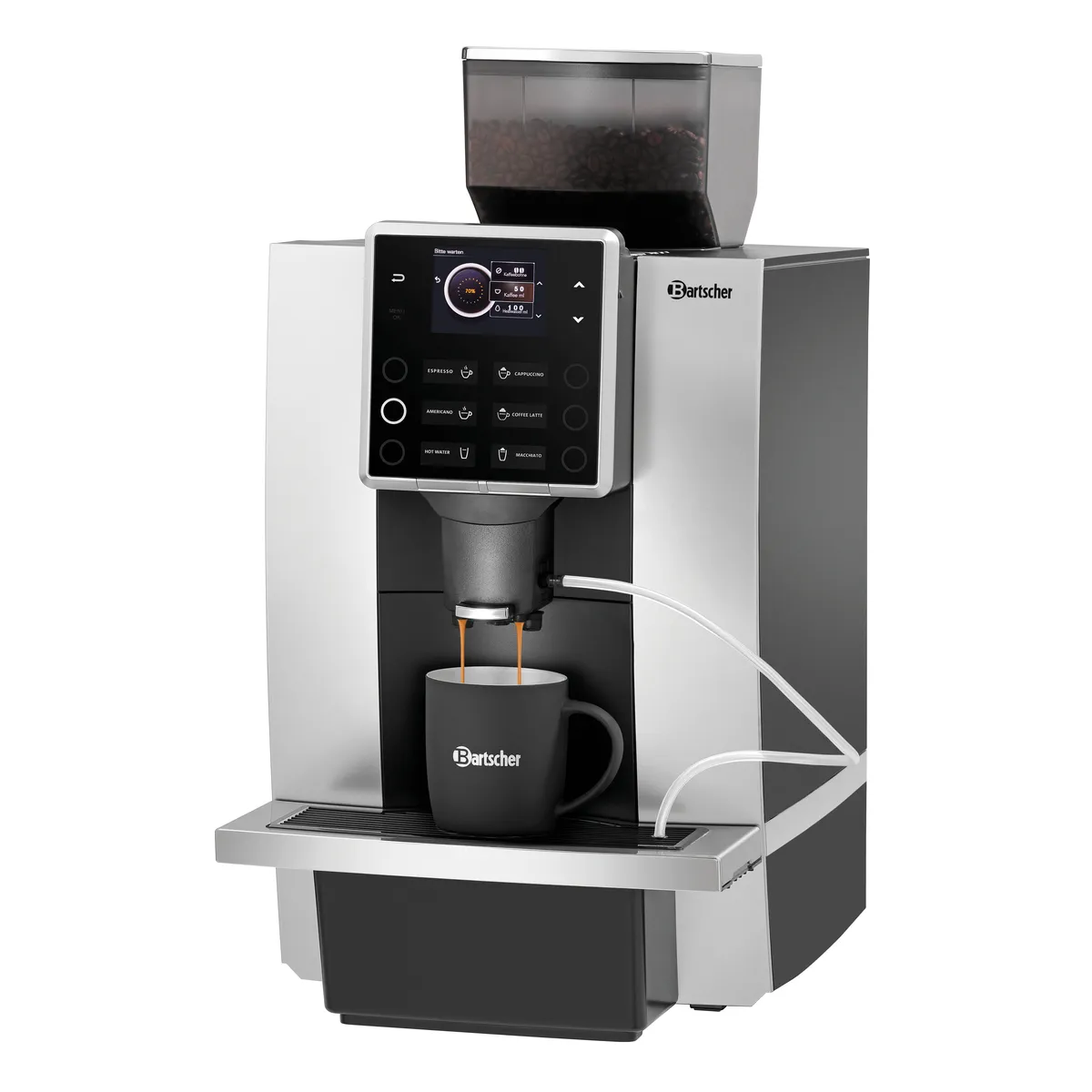 Bartscher 190052 Kaffeevollautomat seitlich mit Tasse