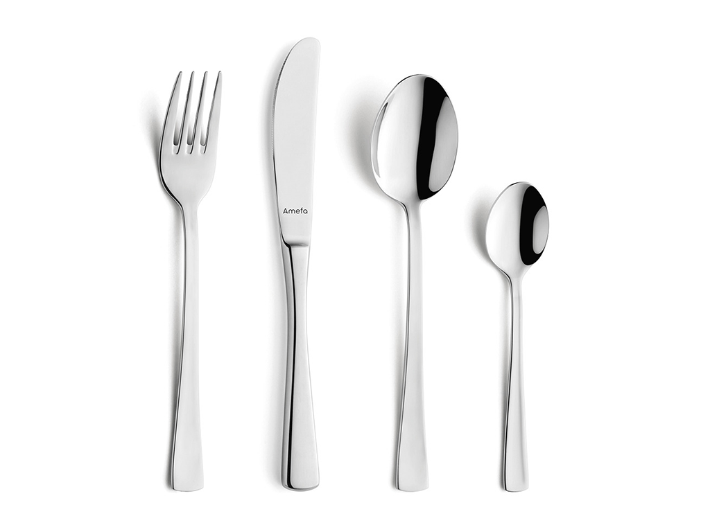 Amefa Serie Neptune, Ansicht Messer Gabel Löffel Kaffeelöffel