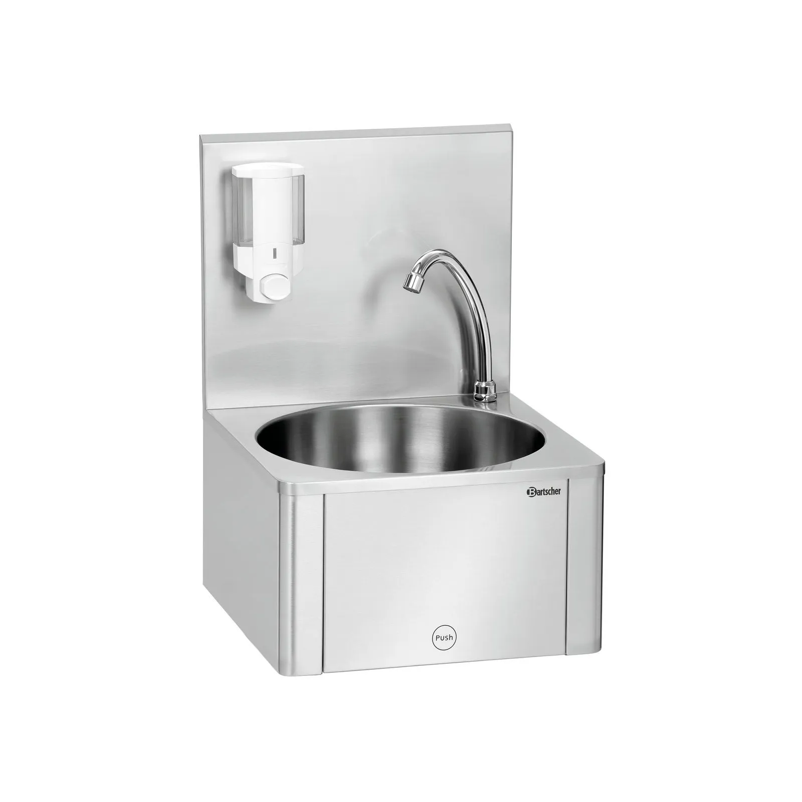 Bartscher 401621 Handwaschbecken W10-KB Plus Ansicht Komplett, Küchenbecken, Spüle, Spülenunterschrank, Edelstahl, Handwaschbecken