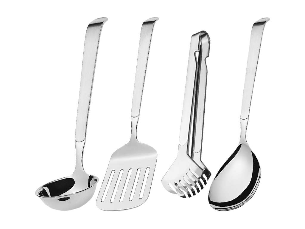 Amefa Serie Buffet, Ansicht Keller Heber Zange und Ausgabeloeffel