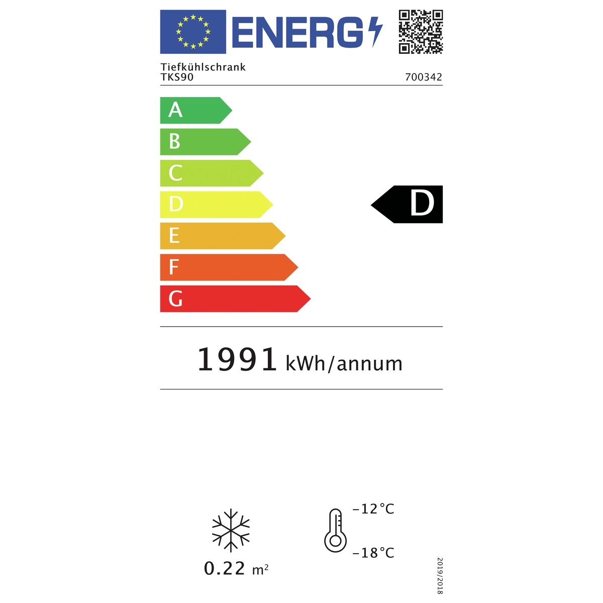 Bartscher Energielabel 700342  