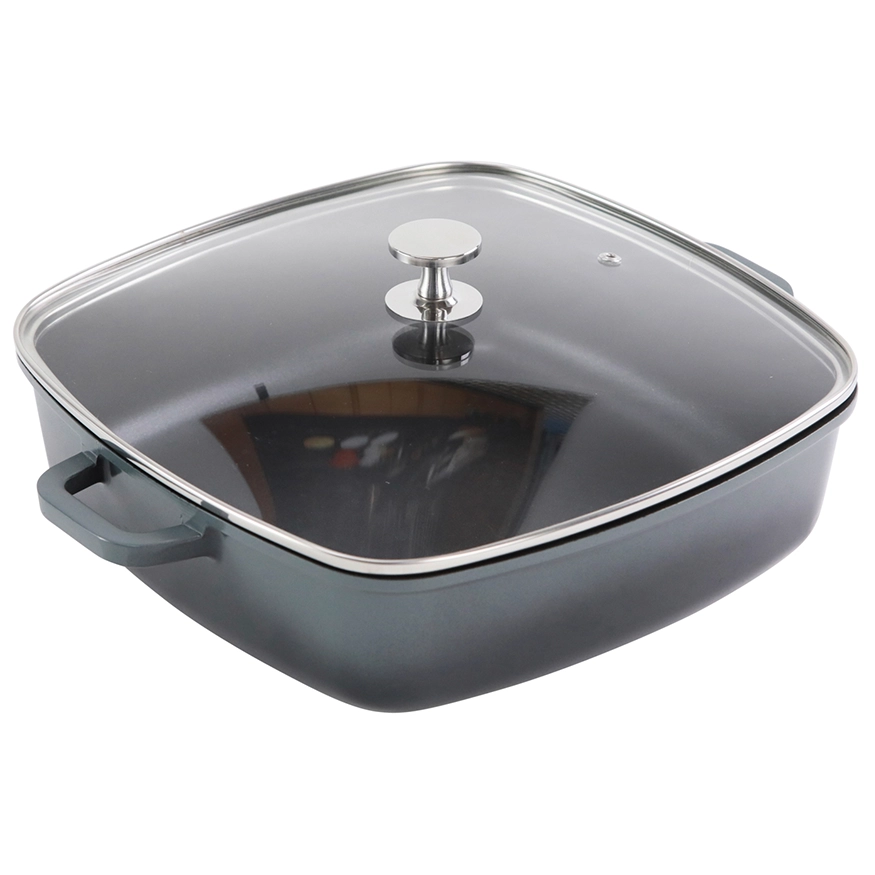 Contacto AluChef Pfanne quadratisch Knopfgriff aus Edelstahl grau 6984285